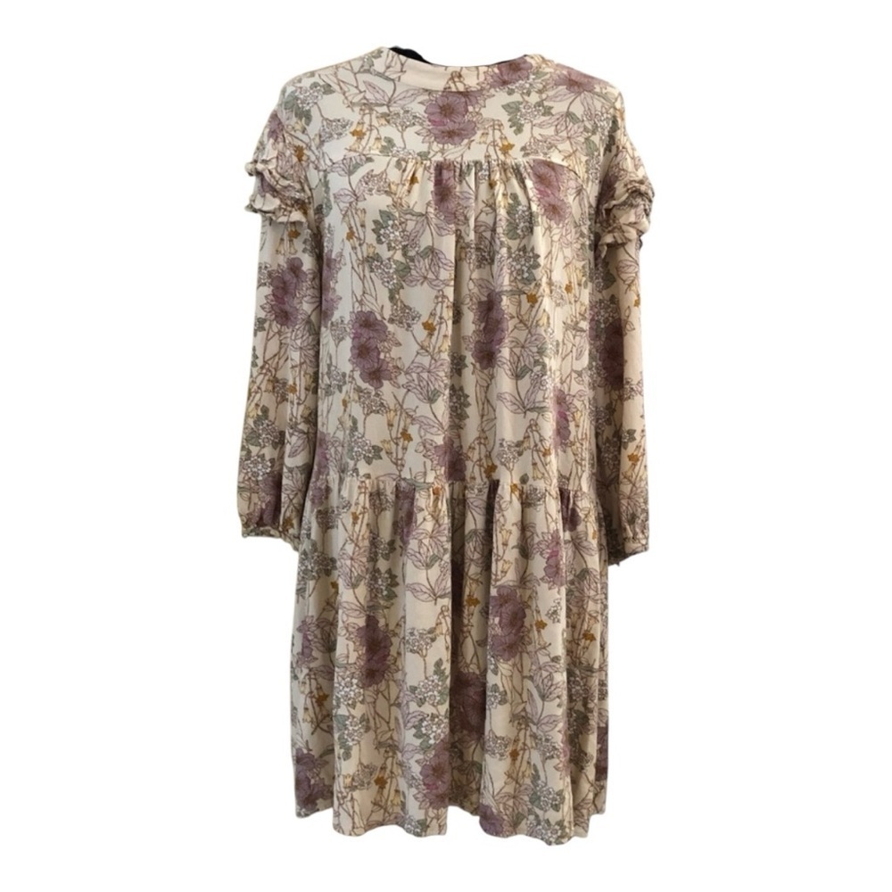 a.n.a. ruffled sleeve and hem 3/4" sleeve floral cottage core summer dress XL